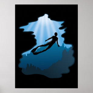 Freediving - Underwater Free Diver Poster