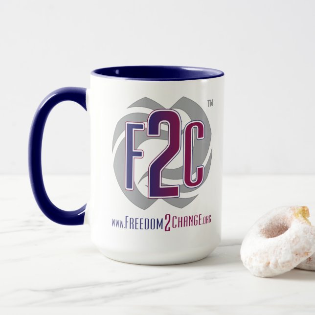 Freedom2Change Motivational Coffee Mug (With Donut)