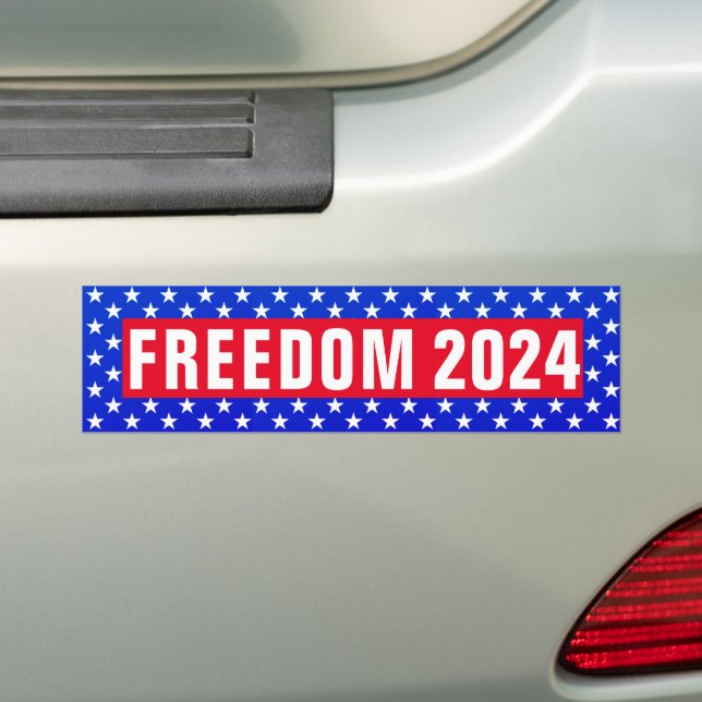 Freedom 2024 (stars) Bumper Sticker (On Car)