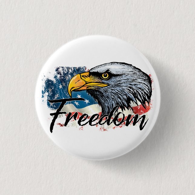 Freedom  3 cm round badge (Front)