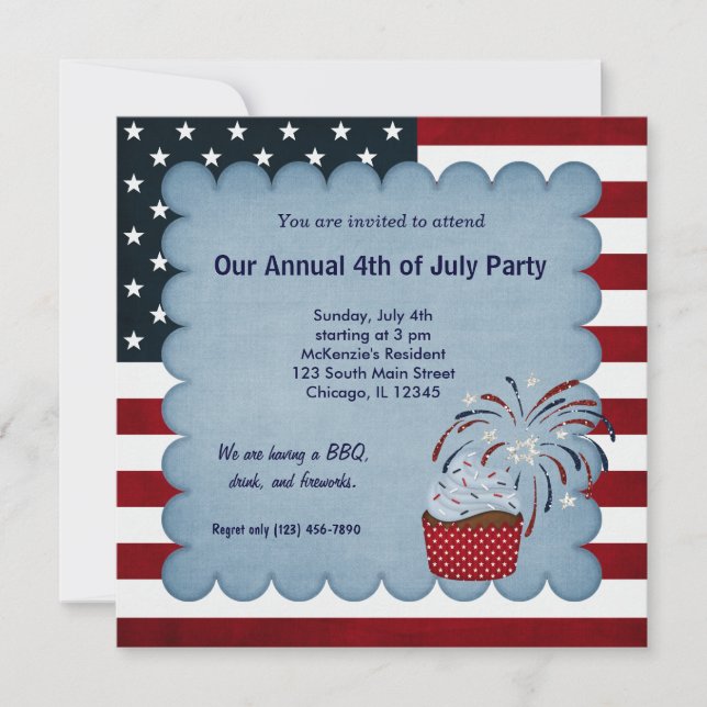 Freedom 4th of July Invitation (Front)