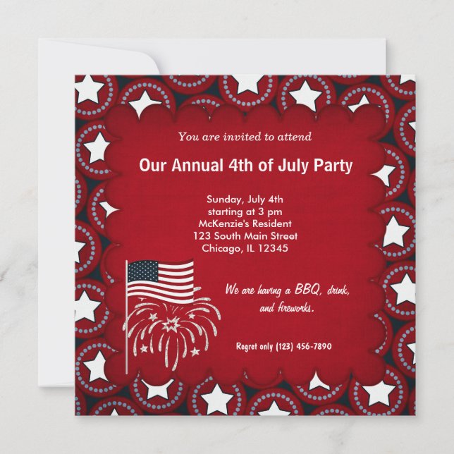Freedom 4th of July Invitation (Front)