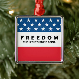 Freedom A True Patriot Metal Tree Decoration