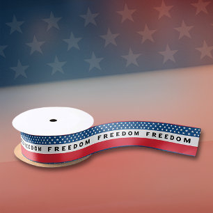 Freedom A True Patriot Satin Ribbon