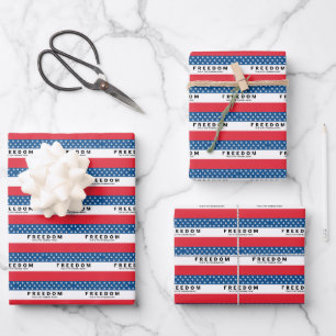 Freedom A True Patriot Wrapping Paper Sheet
