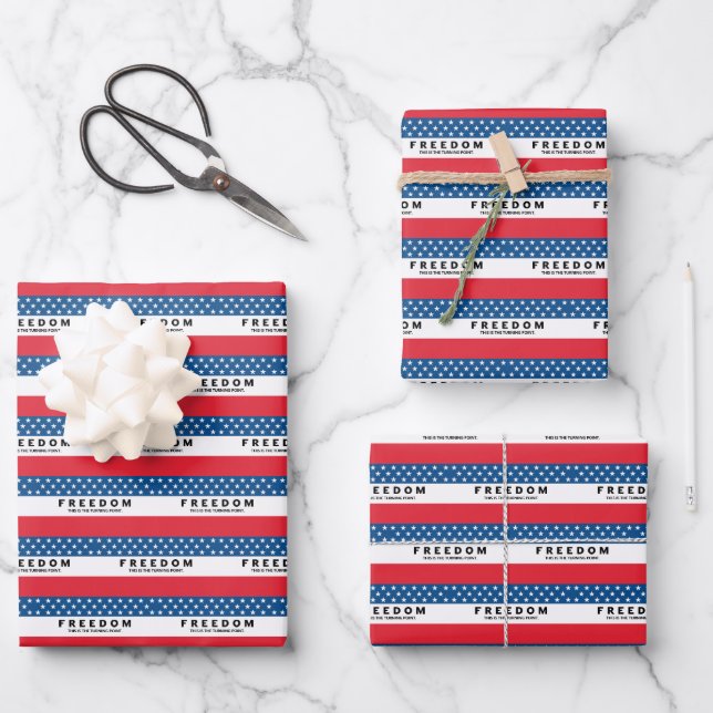 Freedom A True Patriot Wrapping Paper Sheet (Front)