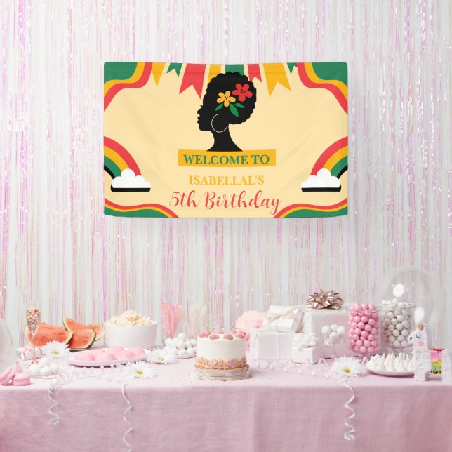 Freedom afro black history month Birthday party Banner (Party)