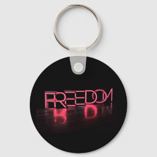 FREEDOM America Red Neon USA Key Ring