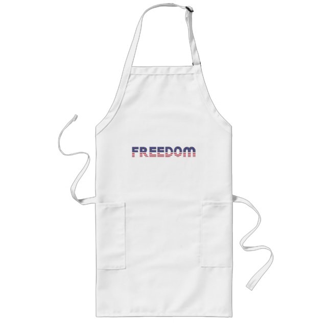 Freedom American Flag for Patriotic & Liberty Gift Long Apron (Front)