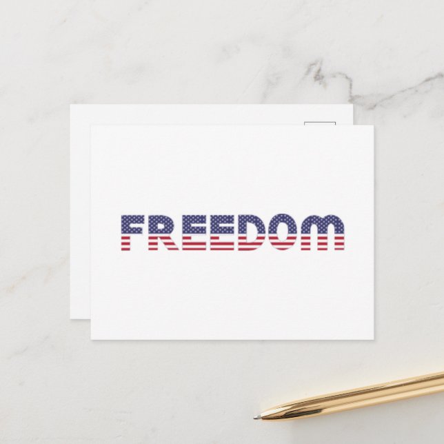 Freedom American Flag for Patriotic & Liberty Gift Postcard (Front/Back In Situ)