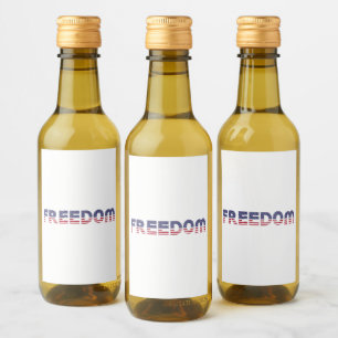 Freedom American Flag for Patriotic & Liberty Gift Wine Label