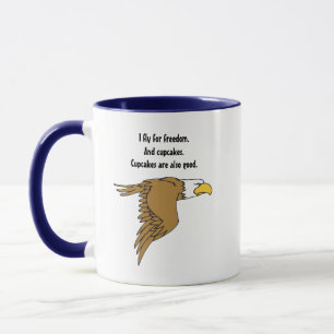 Freedom and Cupcakes American Bald Eagle Cartoon Mug