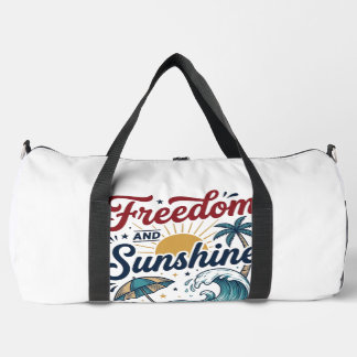 Freedom And Sunshine Vintage Beach Shirt Design (3 Duffle Bag