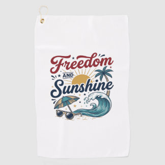 Freedom And Sunshine Vintage Beach Shirt Design (3 Golf Towel