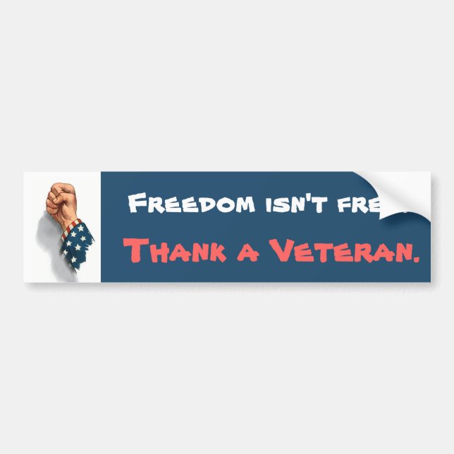 Freedom and Veterans Patriotic Bumper Sticker (Front)