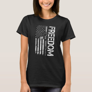 Freedom Ar15 Usa Flag Pro Gun 2nd Amendment T-Shirt