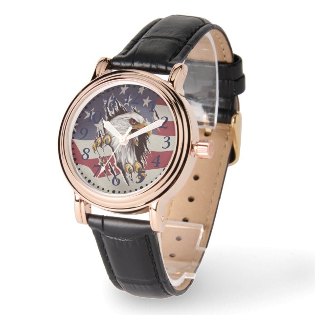 Freedom Bald Eagle American Flag Watch (Angle)