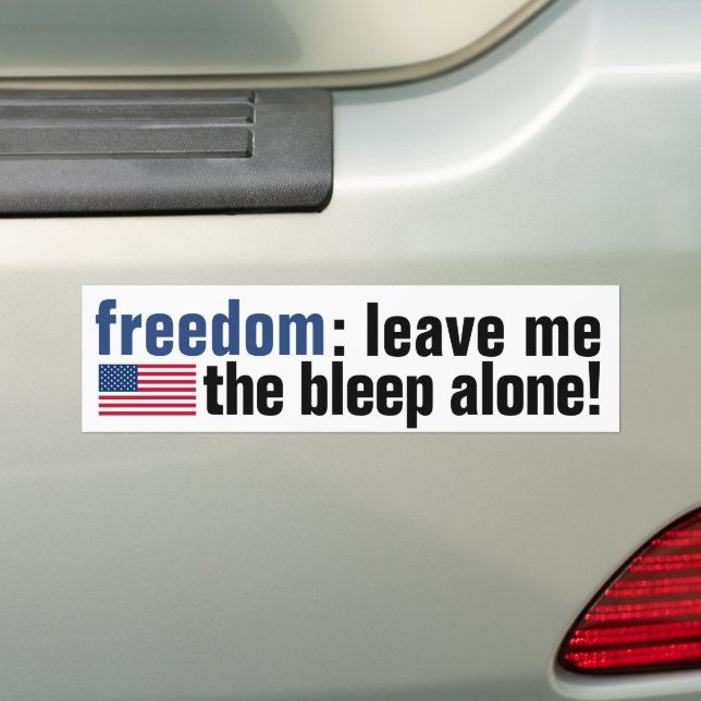 Freedom Bleep (v.2 flag) Bumper Sticker (On Car)