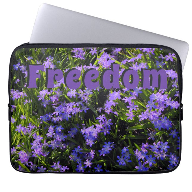 Freedom Blue Squill Spring Flowers Laptop Sleeve (Front)