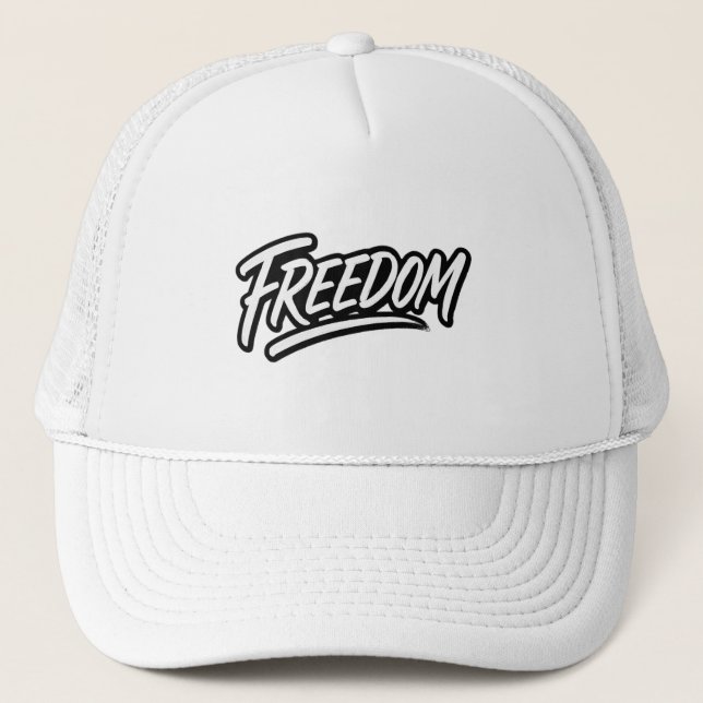 FREEDOM – Bold Brush Calligraphy Motivational Hat (Front)