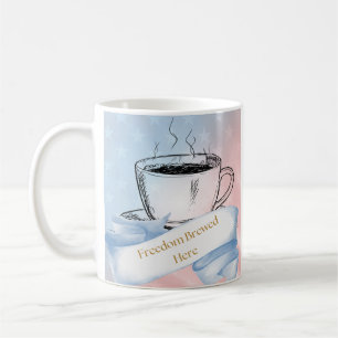 Freedom Brewed Here Patriotic Coffee Mug