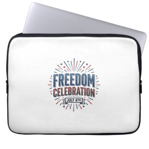 Freedom Celebration July 4th Patriotic Shirt Desig Laptop Sleeve
