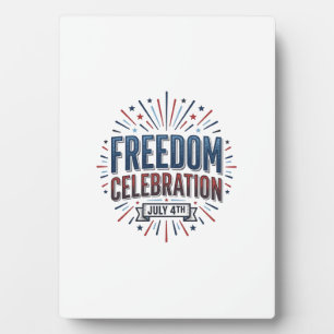 Freedom Celebration July 4th Patriotic Shirt Desig Plaque