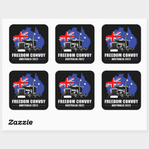 Freedom Convoy 2022 Australian Patriot Truckers Square Sticker
