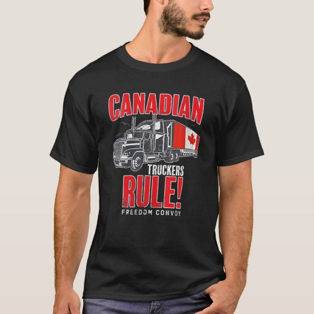 Freedom Convoy 2022 For Canadian Truckers T-Shirt (Front)