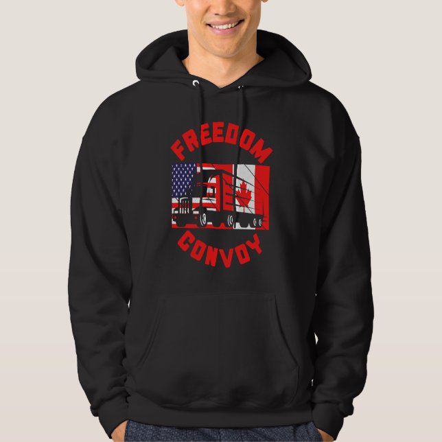 Freedom Convoy 2022 Support Canadian Truckers Cana Hoodie (Front)