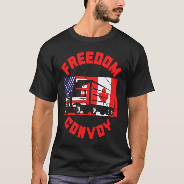 Freedom Convoy 2022 Support Canadian Truckers Cana T-Shirt (Front)