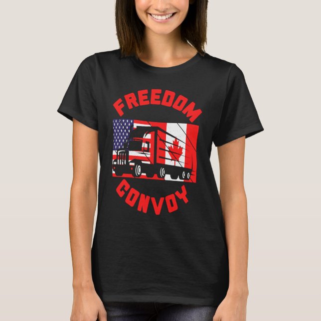 Freedom Convoy 2022 Support Canadian Truckers Cana T-Shirt (Front)