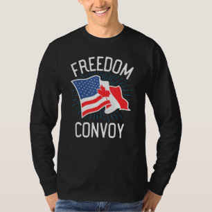 Freedom Convoy 2022 Truckers Usa America Canada Fl T-Shirt