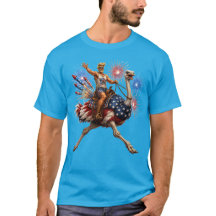 Freedom Cowboy on Patriotic Ostrich 4th of July