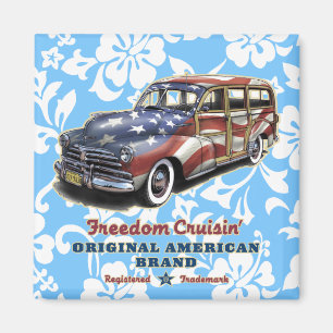 Freedom Cruisin' Hawaiian Patriotic Magnets