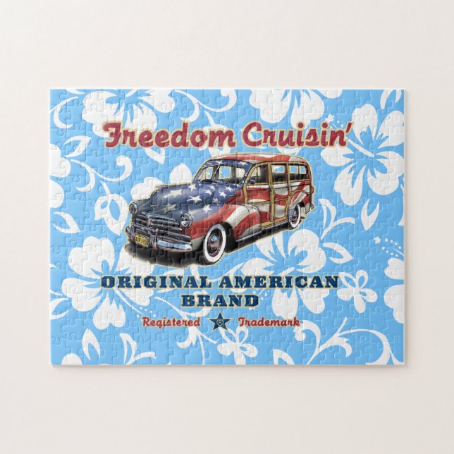 Freedom Crusin' Hawaiian Woody Design Jigsaw Puzzle (Horizontal)