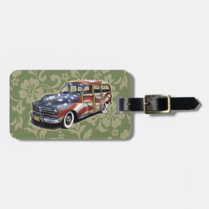 Freedom Crusin' Hawaiian Woody Design Luggage Tag