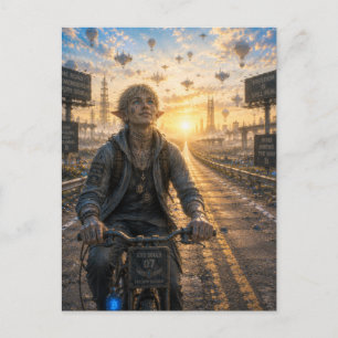 Freedom / Cyclist / Empty Highway Postcard