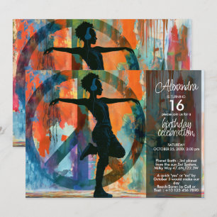 Freedom Dance Modern Urban Peace Art Invitation