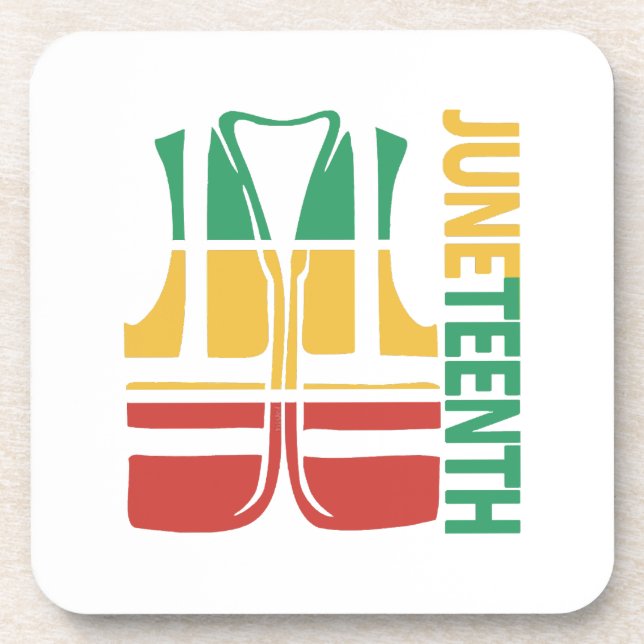 Freedom Day Vest Coworker Swagazon Associate Junet Coaster (Front)