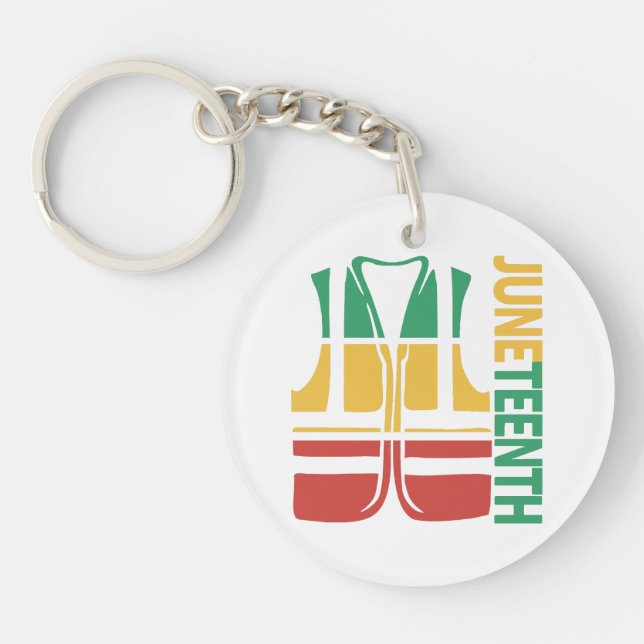 Freedom Day Vest Coworker Swagazon Associate Junet Key Ring (Front)
