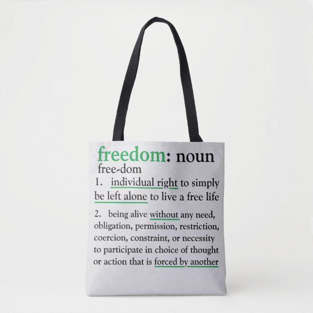 Freedom defined tote bag (Front)