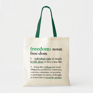 Freedom defined tote bag