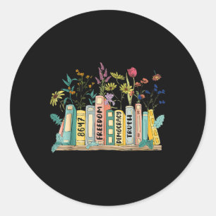 Freedom Democracy &amp; Truth 8647 Retro Book Flow Classic Round Sticker