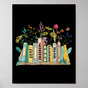 Freedom Democracy &amp; Truth 8647 Retro Book Flow Poster