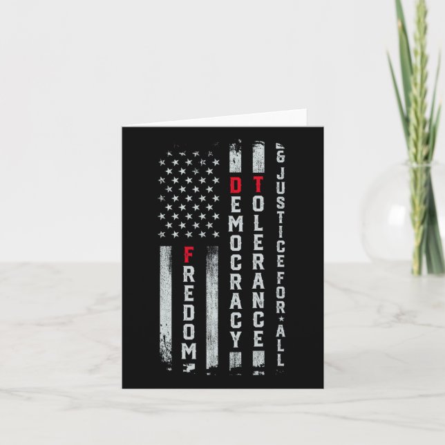 Freedom Democracy Tolerance Justice All Subtle Res Card (Front)