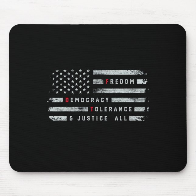 Freedom Democracy Tolerance Justice All Subtle Res Mouse Mat (Front)