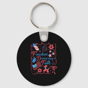 Freedom Democracy Truth Coquette Bow Anti-trump 4t Key Ring