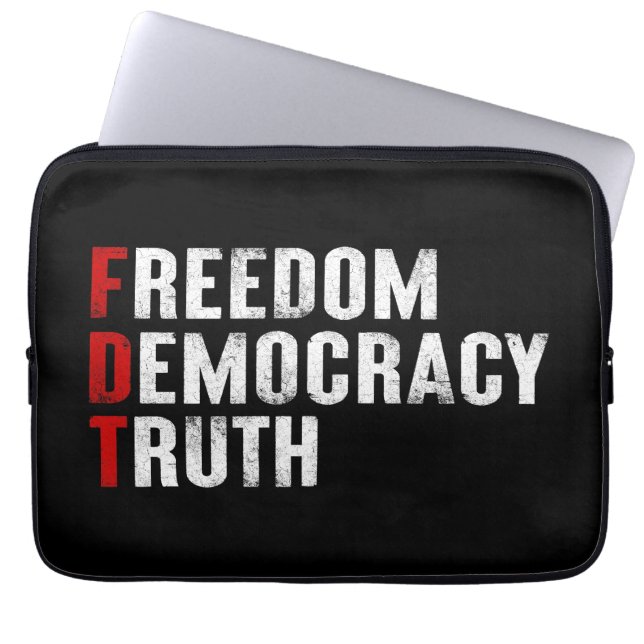 Freedom Democracy Truth Laptop Sleeve (Front)