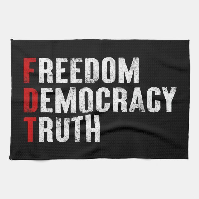 Freedom Democracy Truth Tea Towel (Horizontal)